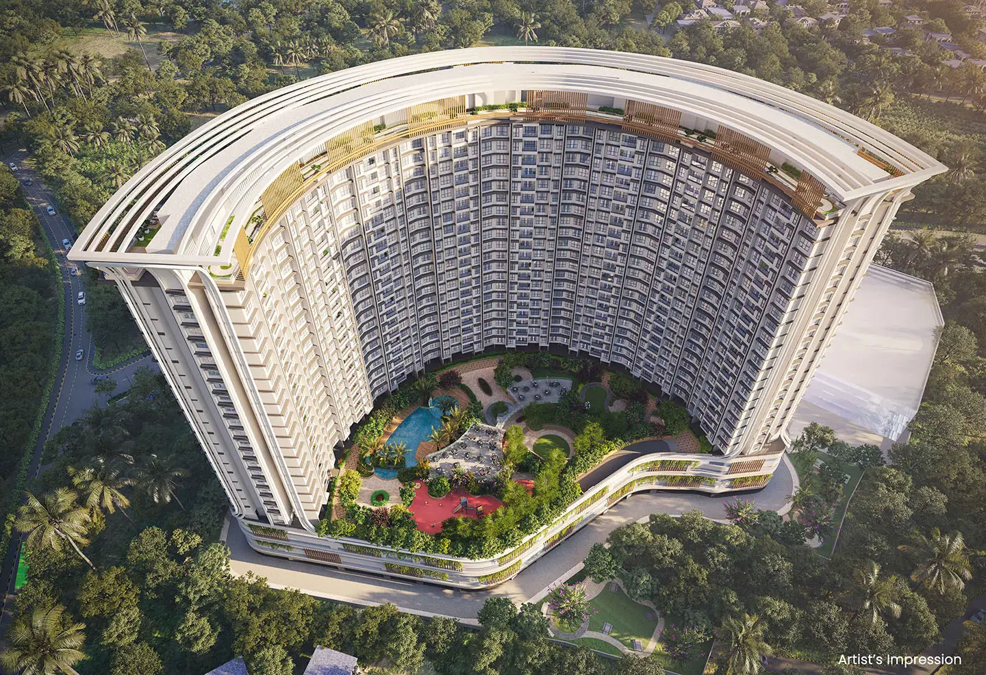 Queen's Necklace facade & podium level